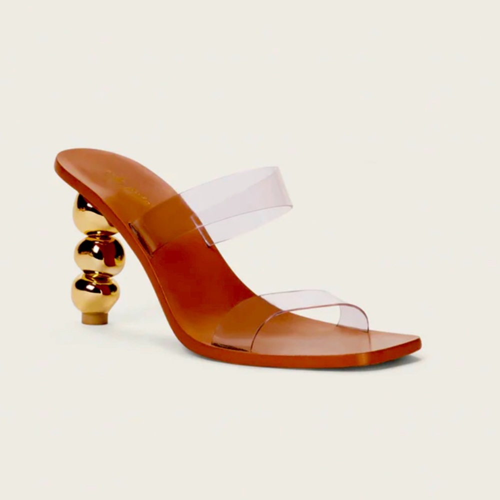 Cult Gaia Meta - Transparent Gold Heel Sandal